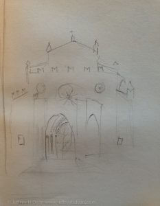 Sketch of Italian church.