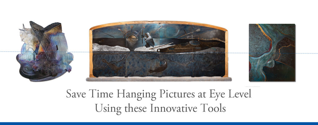 Save time hanging pictures at eye level with these innovative tools.