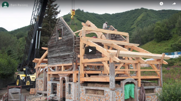 Cover image for timber frame barn raising time lapse vidwo