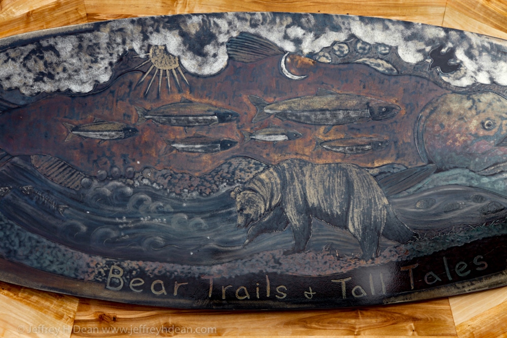 Decorative Coffee Table made for Bear Trail Lodge in the Bristol Bay region of Alaska.