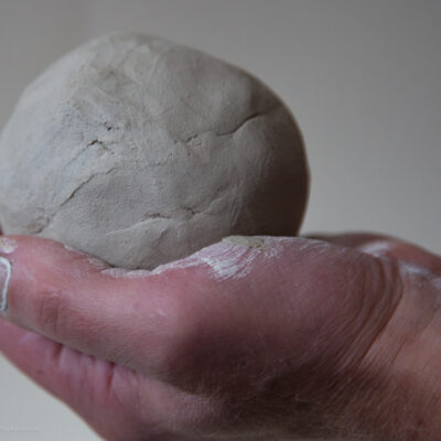 Begin with a soft ball of clay; not too sticky.