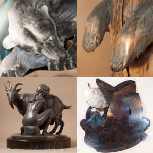 Sampling of Jeff and Ranja Deans sculptures for sale.
