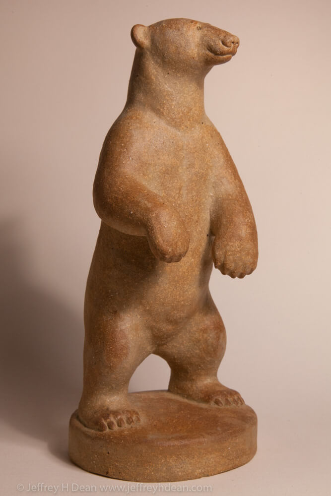 Clay polar bear sculpture. Available in bronze.By Ranja