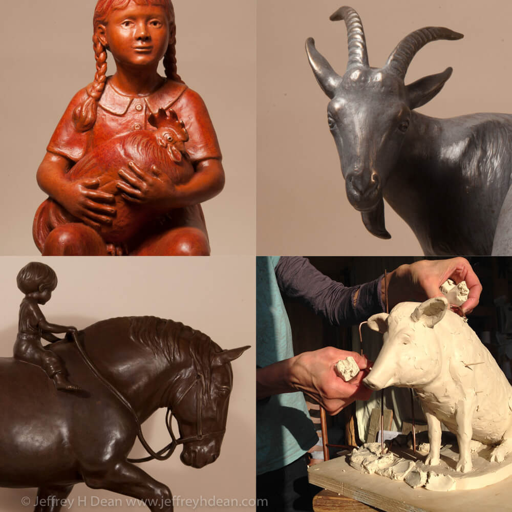 Sampling of Ranja Deans bronze sculptures